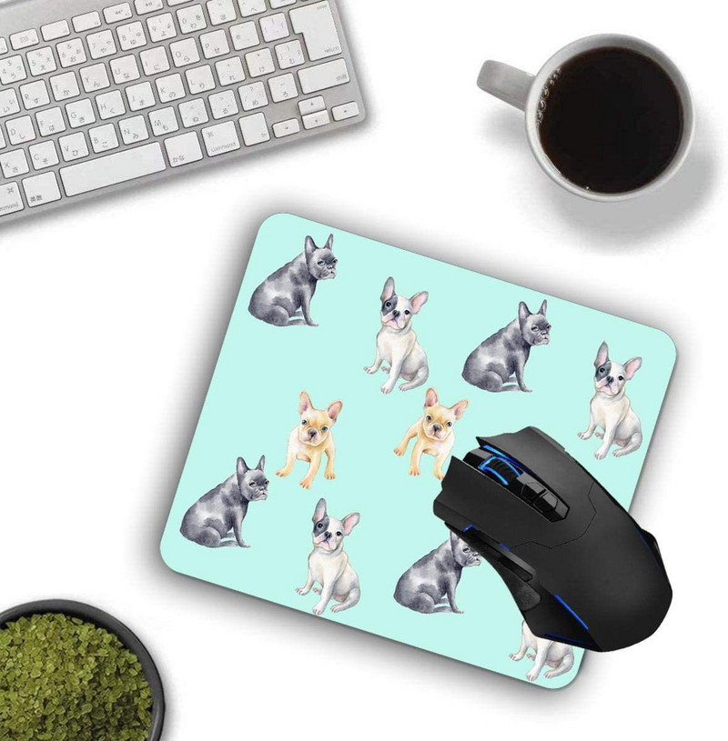 Egérpad, Francia Bulldog Kisállat Kölyök Számítógép Egérpadok Asztali kiegészítők Csúszásmentes gumitalp, Egérpad laptop egérhez