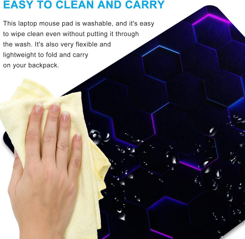 Gaming egéralátét Lila absztrakt művészet egérpad 9,5 x 7,9 hüvelykes, csúszásmentes gumi talpú egéralátét laptop számítógépes irodába