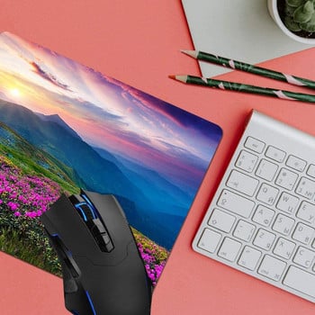 Mouse Pad,Nature Purple Flowers Meadow Mountain Computer Mouse Pads Αξεσουάρ γραφείου Αντιολισθητική βάση από καουτσούκ,Mousepad