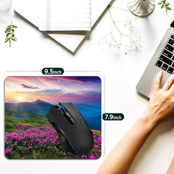 Mouse Pad,Nature Purple Flowers Meadow Mountain Computer Mouse Pads Αξεσουάρ γραφείου Αντιολισθητική βάση από καουτσούκ,Mousepad