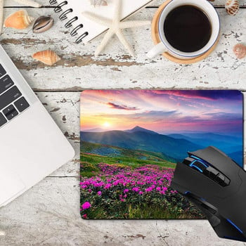 Mouse Pad,Nature Purple Flowers Meadow Mountain Computer Mouse Pads Αξεσουάρ γραφείου Αντιολισθητική βάση από καουτσούκ,Mousepad