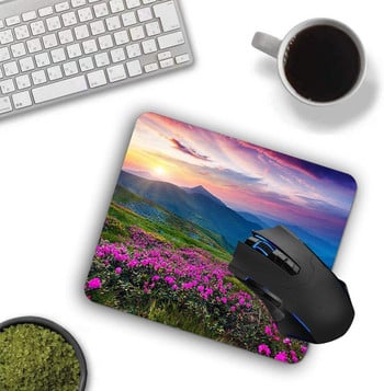 Mouse Pad,Nature Purple Flowers Meadow Mountain Computer Mouse Pads Αξεσουάρ γραφείου Αντιολισθητική βάση από καουτσούκ,Mousepad