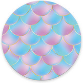 Kék lila hableány kerek egérpad Pretty Gaming Mouse Pad Vízálló, kör alakú egérpad csúszásmentes gumitalp irodai otthoni használatra