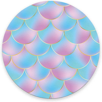 Kék lila hableány kerek egérpad Pretty Gaming Mouse Pad Vízálló, kör alakú egérpad csúszásmentes gumitalp irodai otthoni használatra