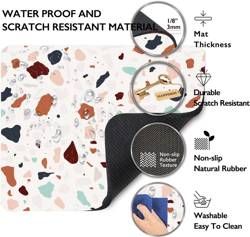 Terrazzo márvány egérpad akvarell prémium textúrájú egérpadok Design egérpad csúszásmentes gumitalp számítógépes egérpadok