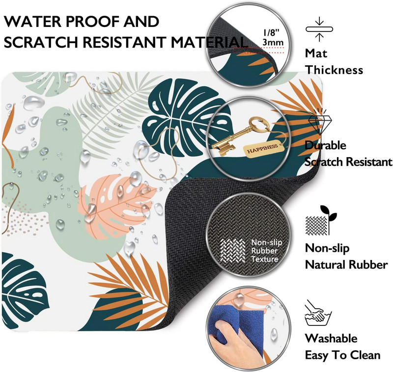 Tropical Leaves egérpad Akvarell prémium textúrájú egérpadok Design egérpad csúszásmentes gumitalp számítógépes egérpadok