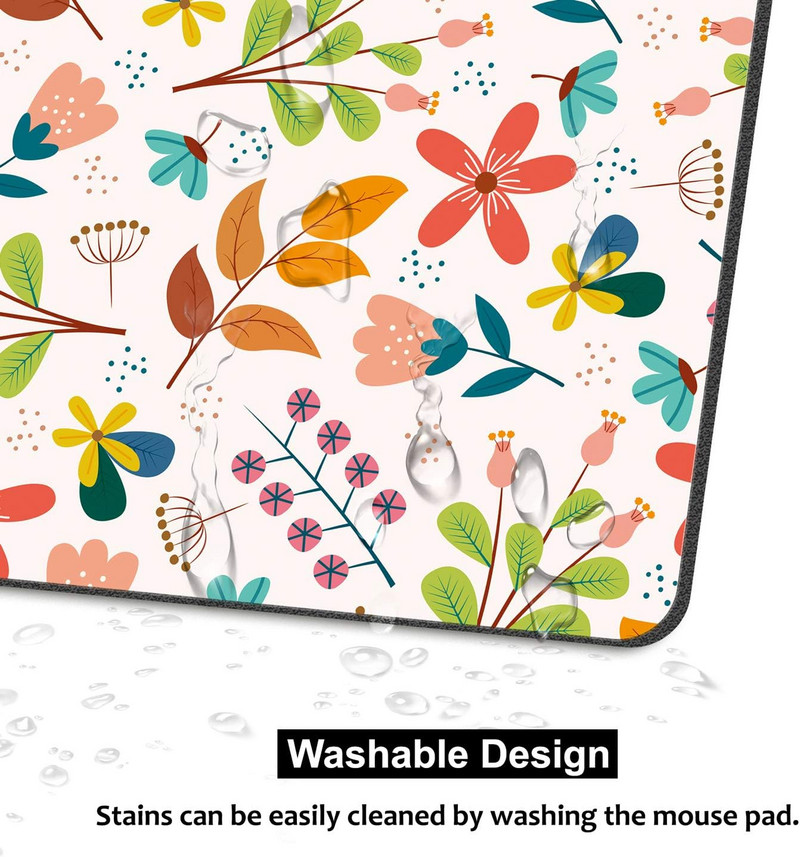 Egérpad közepes egérszőnyeg csúszásgátló talp PC-s irodai munkavégzéshez, játékhoz 9,5x7,9x0,12 hüvelykes virágok és levelek
