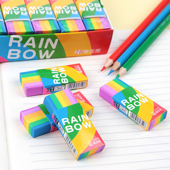 Creative Cute 2B Rainbow Eraser Инструмент за коригиране на грешки на учениците Почистете, без да оставяте следи Училищни Kawaii канцеларски материали