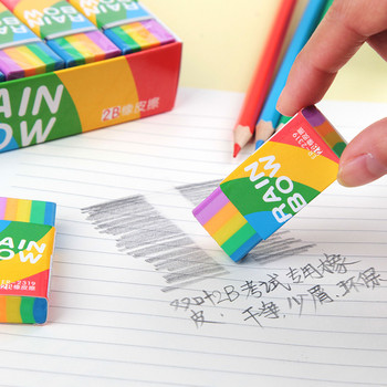 Creative Cute 2B Rainbow Eraser Инструмент за коригиране на грешки на учениците Почистете, без да оставяте следи Училищни Kawaii канцеларски материали