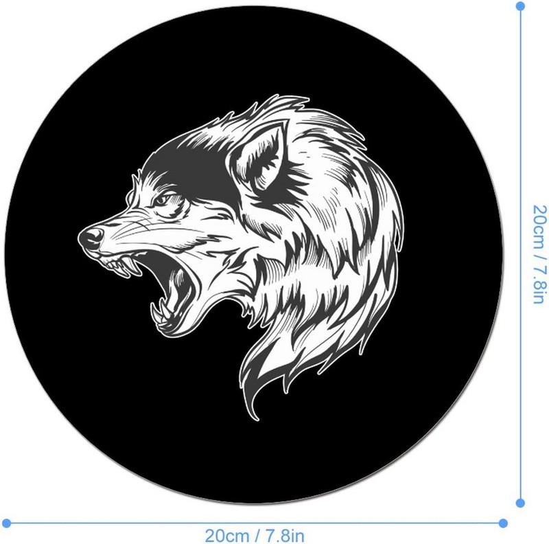 Howing Wolf kerek egérpad Aranyos egérpadok csúszásmentes egéralátét otthoni irodai laptop számítógépes játékokhoz 7,9 hüvelyk × 7,9 hüvelykes