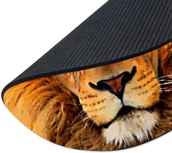 Подложка за мишка Lion Head Gaming Round Mousepad for Computer Laptop Неплъзгаща се гумена подложка за бюро Сладък офис 7,9×7,9 инча за лаптоп