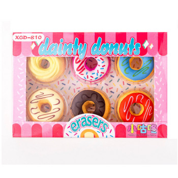 6 бр./компл. Candy donut eraser Канцеларски материали Обучение на ученици Консумативи за изтриване