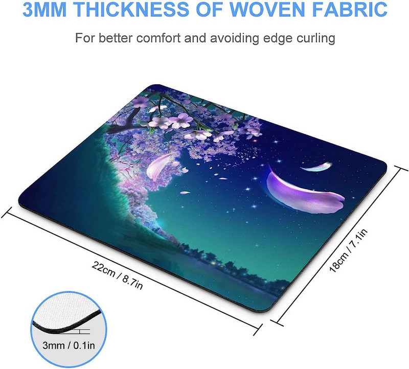 Cherry Blossom egérpad csúszásmentes számítógépes egéralátét Egérpad gumitalppal, irodai otthoni laptop számítógépes játékokhoz 25 * 30 cm