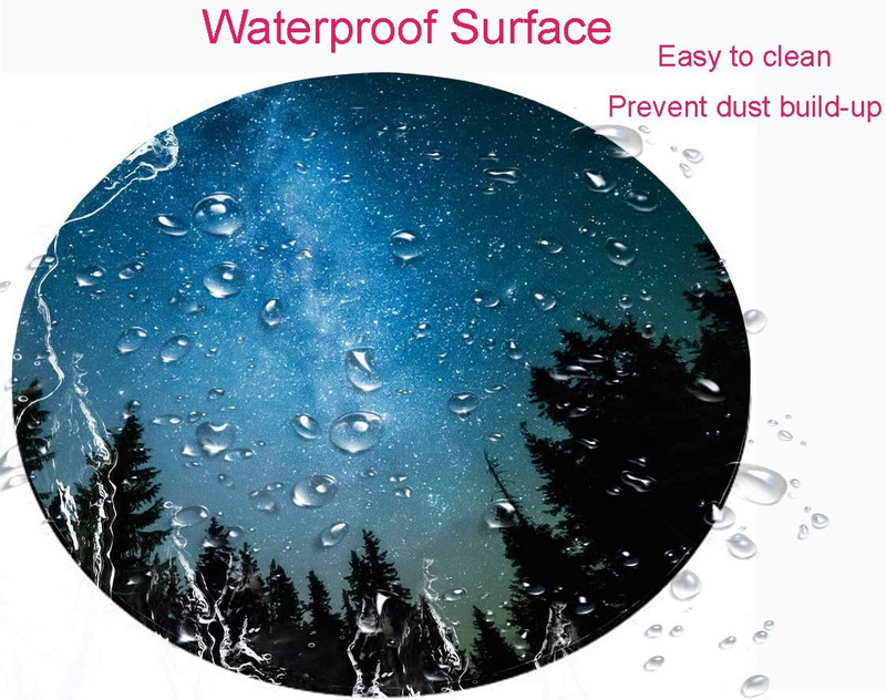 Pine Trees Galaxy egérpad A Tejút a fenyőfák fölé emelkedik Kerek egérszőnyeg Vízálló, kör alakú, csúszásmentes gumitalp