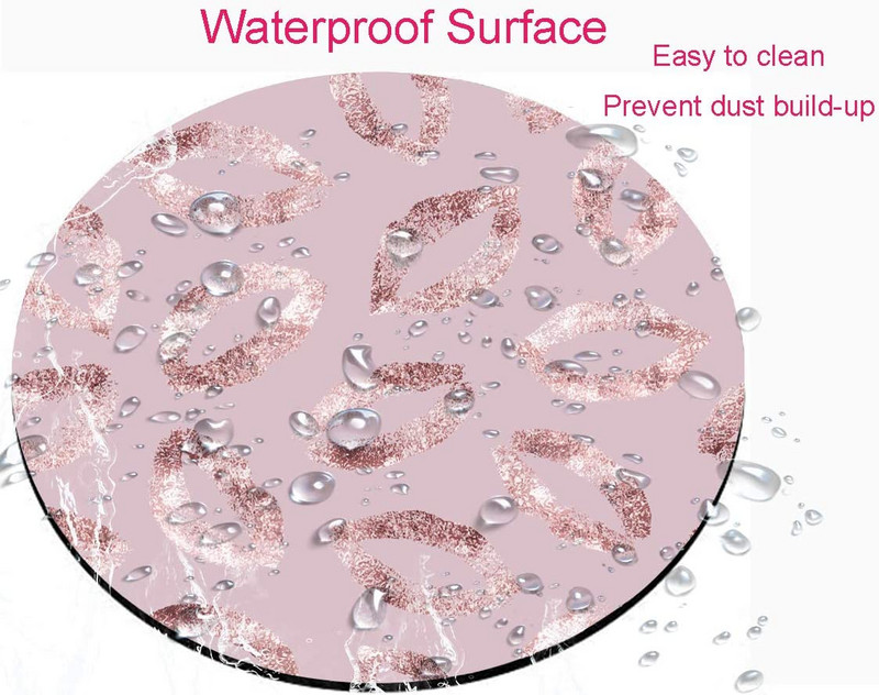 Sparkle Texture Glitterer Rose Gold Στρογγυλό Mouse Pad Χαριτωμένο gaming mouse mat Αδιάβροχο αντιολισθητικό ελαστικό βάσης Mousepad 7,9x0,12 ίντσες