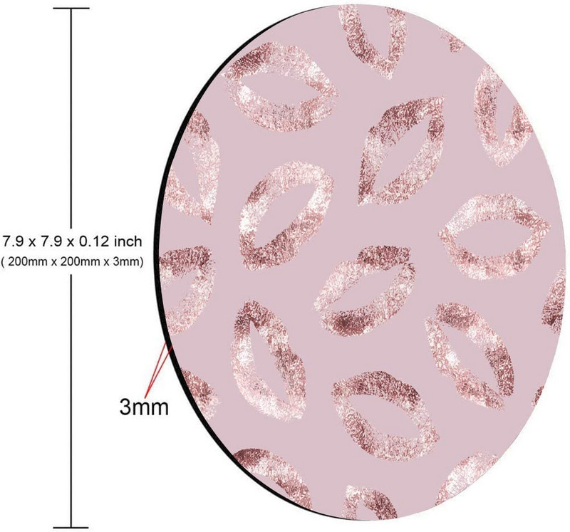 Sparkle Texture Glitterer Rose Gold Στρογγυλό Mouse Pad Χαριτωμένο gaming mouse mat Αδιάβροχο αντιολισθητικό ελαστικό βάσης Mousepad 7,9x0,12 ίντσες