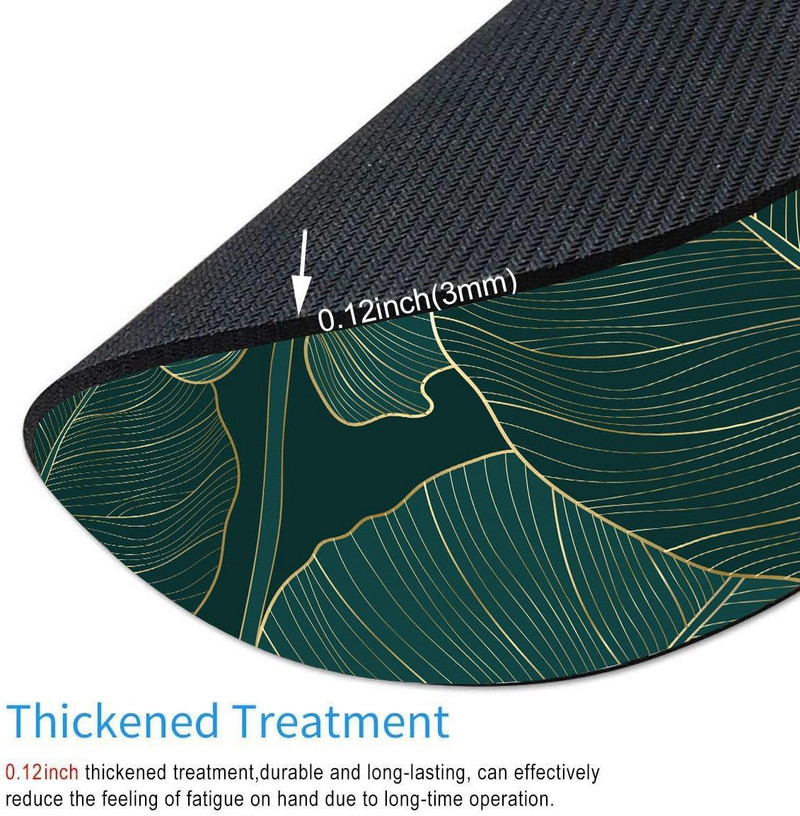 Στρογγυλό χαλάκι υπολογιστή για ποντίκι με σχεδίαση αντιολισθητική βάση από καουτσούκ Μικρό mousepad αδιάβροχο mousepad γραφείου Πράσινα τροπικά φύλλα