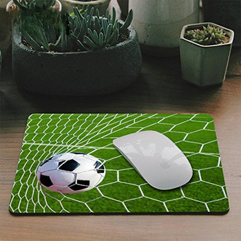 Футболна футболна подложка за мишка с шарка на вратата Неплъзгаща се гумена подложка за мишка Водоустойчива подложка за мишка за офис лаптоп 9,5X7,9 инча