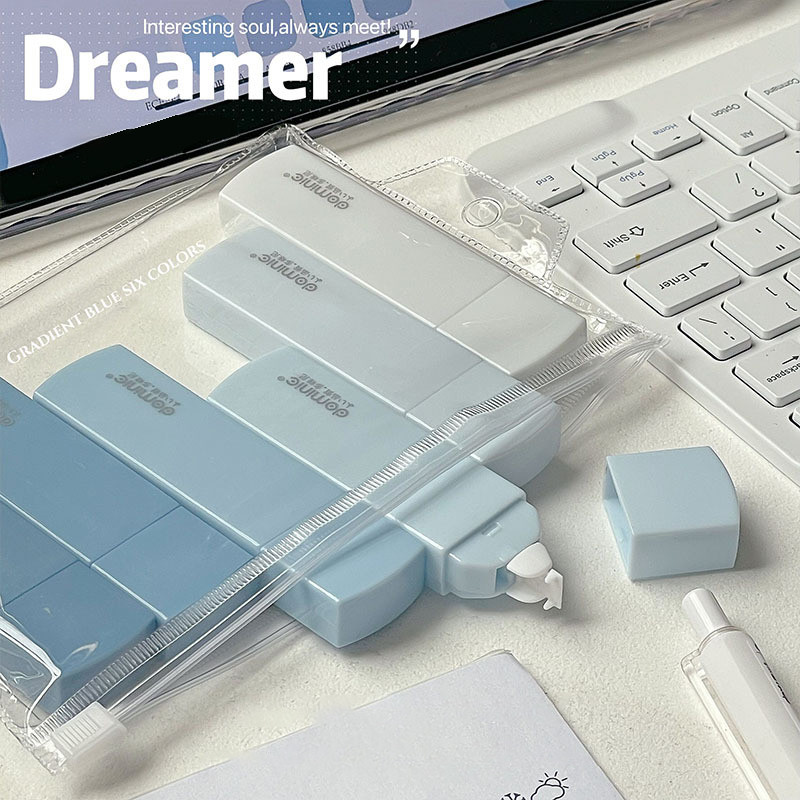 6 τεμ./σετ Ταινίες διόρθωσης χρώματος ντεγκραντέ Μαθητή Απλή φορητή ταινία διόρθωσης Kawaii Κορεατικά επιστολόχαρτα για σχολικό γραφείο