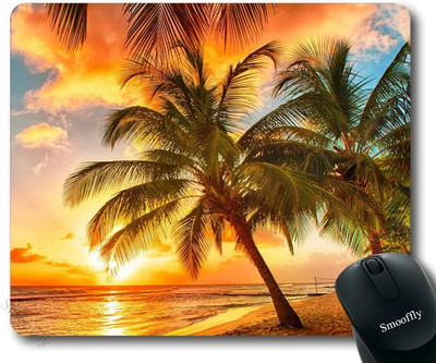 Gaming Mouse Pad Paradise Beach pálmafákkal Egérpad 9,5 x 7,9 hüvelykes, csúszásmentes gumialapú egéralátét irodai laptopokhoz