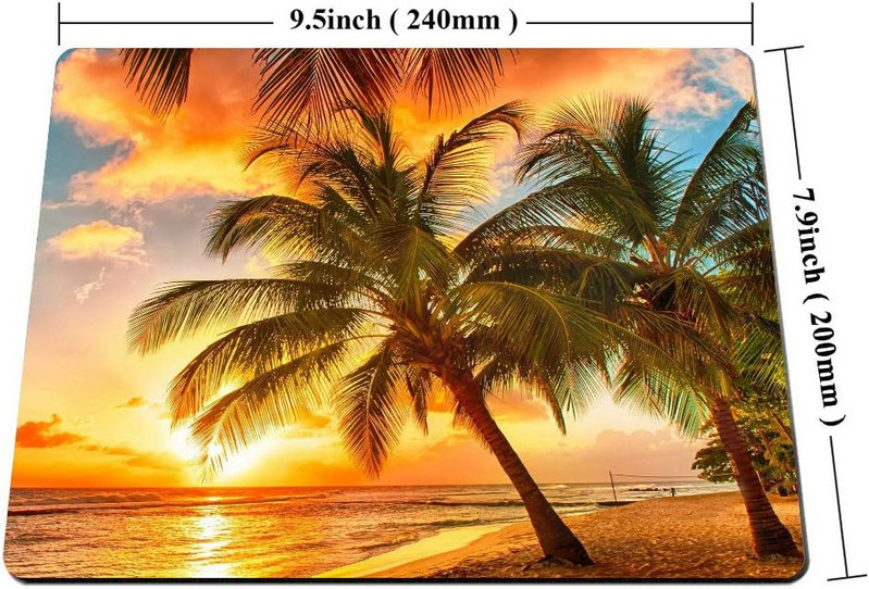 Gaming Mouse Pad Paradise Beach with Palm Trees Mouse Pad 9,5 X 7,9 ιντσών με αντιολισθητική βάση από καουτσούκ για φορητό υπολογιστή γραφείου