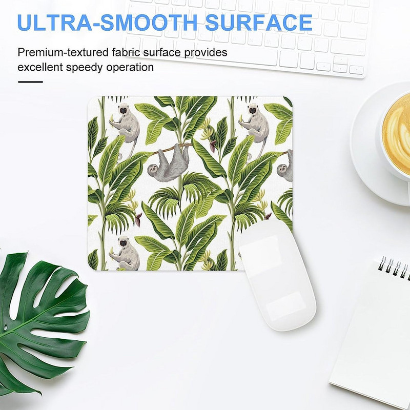 Palm Leaf Sloth Mouse Pad Αντιολισθητικό ποντίκι Υπολογιστή mousepad με λαστιχένια βάση για φορητό υπολογιστή γραφείου σπιτιού Gaming 20 * 25cm