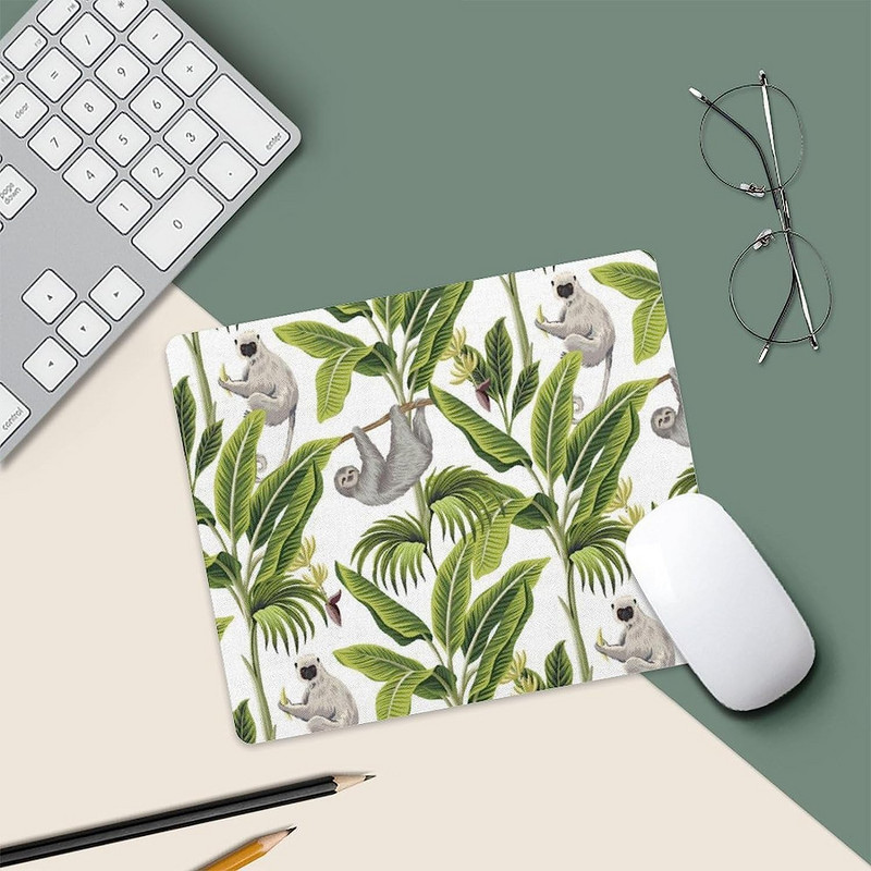 Palm Leaf Sloth Mouse Pad Αντιολισθητικό ποντίκι Υπολογιστή mousepad με λαστιχένια βάση για φορητό υπολογιστή γραφείου σπιτιού Gaming 20 * 25cm