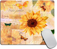 Малка подложка за мишка Цветни пеперуди Жълти слънчогледи Подложка за мишка с миеща се кърпа Неплъзгаща се гумена основа Подложки за мишка Подложки за мишка