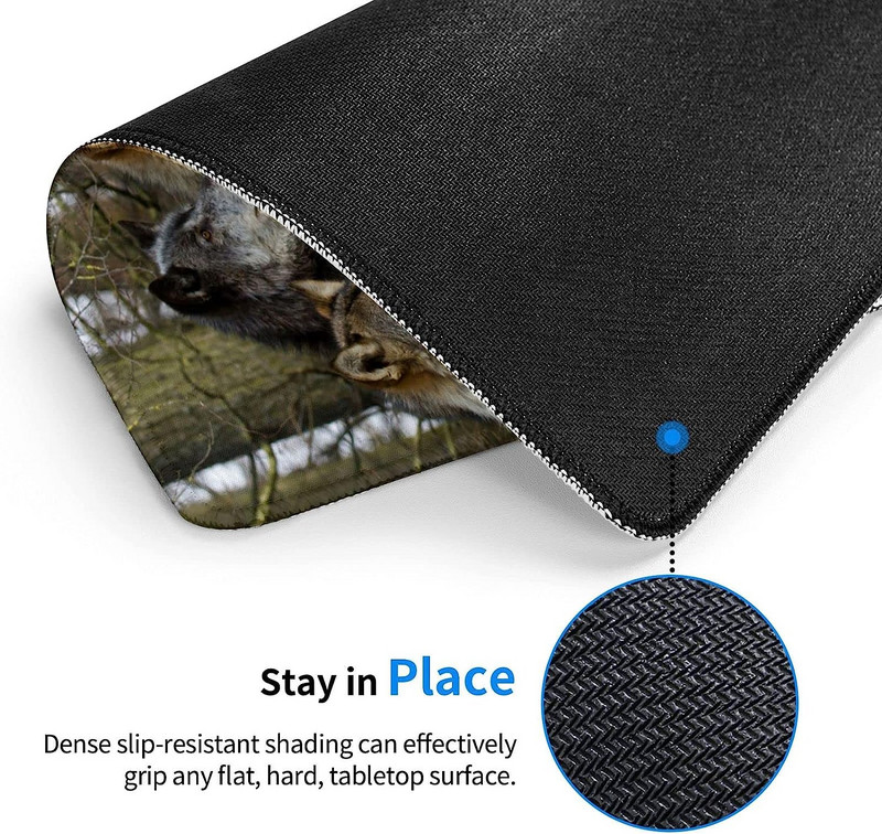 Handsome Wild Wolves Mouse Pad Αντιολισθητικό Forest Natural Animal Artistic Gaming Mouse Pad για φορητούς υπολογιστές Office 7,9" x 9,5" ίντσες
