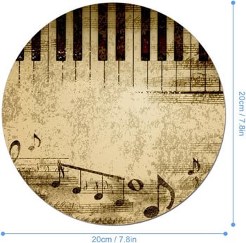 Пиано музикална нота Кръгла подложка за мишка Сладки подложки за мишка Неплъзгаща се подложка за мишка за домашен офис за лаптоп Компютърни игри Начало