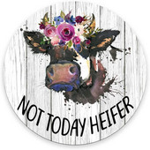 Not Today Heifer Аксесоари за офис бюро Подаръци за крава за нея Офис декор Крава Кръгла подложка за мишка Цитат Подложка за мишка Декорация на бюро 7,9 инча