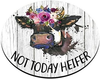 Not Today Heifer Аксесоари за офис бюро Подаръци за крава за нея Офис декор Крава Кръгла подложка за мишка Цитат Подложка за мишка Декорация на бюро 7,9 инча