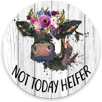 Not Today Heifer Accesorii pentru biroul birou Cadouri de vacă pentru ea Decor de birou Tapet rotund de vaca Citat Mouse Pad Decor birou 7,9 inch