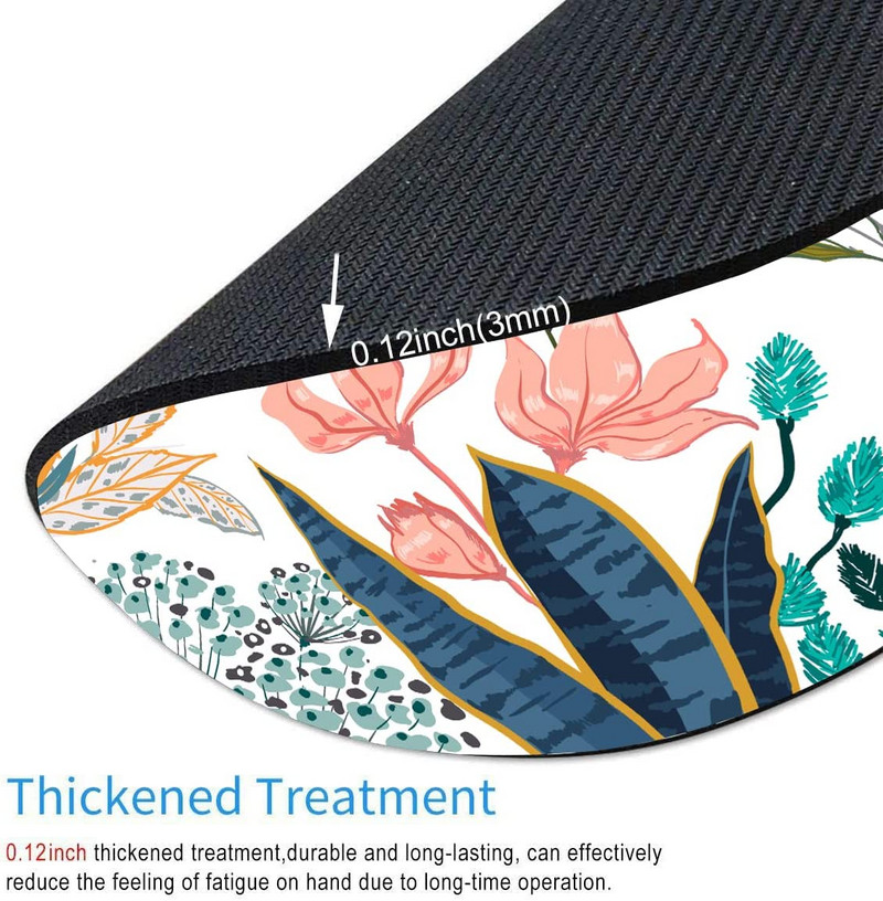 Floral Mouse Pad Flower Στρογγυλό ποντίκι για υπολογιστή με σχεδίαση αντιολισθητική βάση από καουτσούκ Mousepad Αδιάβροχο mousepad γραφείου για γυναίκες