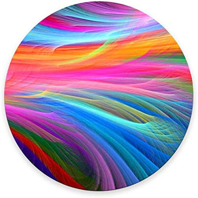 Rainbow Ocean Round Gaming Mouse Pad, 7,9″×7,9 hüvelykes, csúszásmentes gumialapú egéralátét irodai számítógéphez otthoni laptophoz