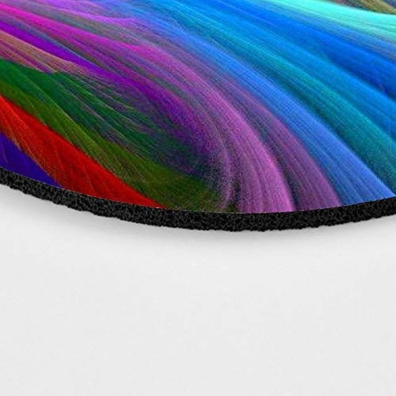 Rainbow Ocean Round Gaming Mouse Pad 7,9″×7,9″ ιντσών με αντιολισθητικό στρώμα ποντικιού βάσης από καουτσούκ για οικιακό φορητό υπολογιστή γραφείου