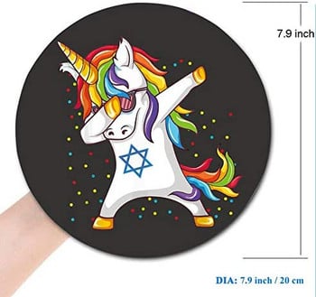 Dabbing Unicorn Round Mouse Pad Funny Gaming Mouse Mat Водоустойчива кръгла подложка за мишка Нехлъзгаща се гумена основа за домашен офис