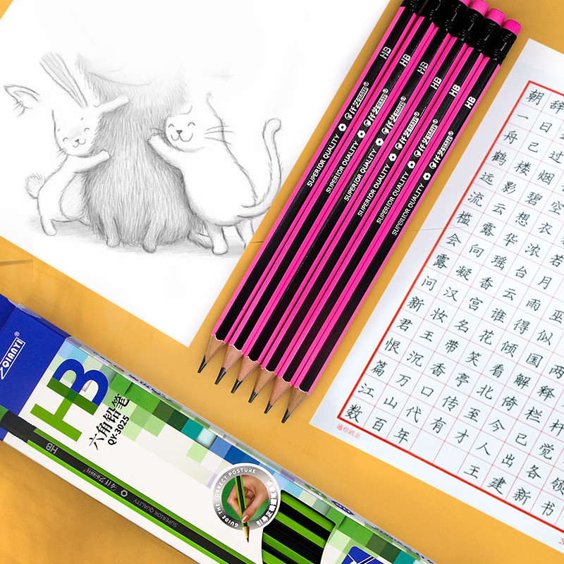 12 τμχ /Παρτίδα συνηθισμένα μολύβι Ξύλινα μολύβδινα μολύβια 2B/HB Μολύβι με γόμα Παιδικό δώρο ζωγραφικής μολύβι Σχολική γραφική ύλη