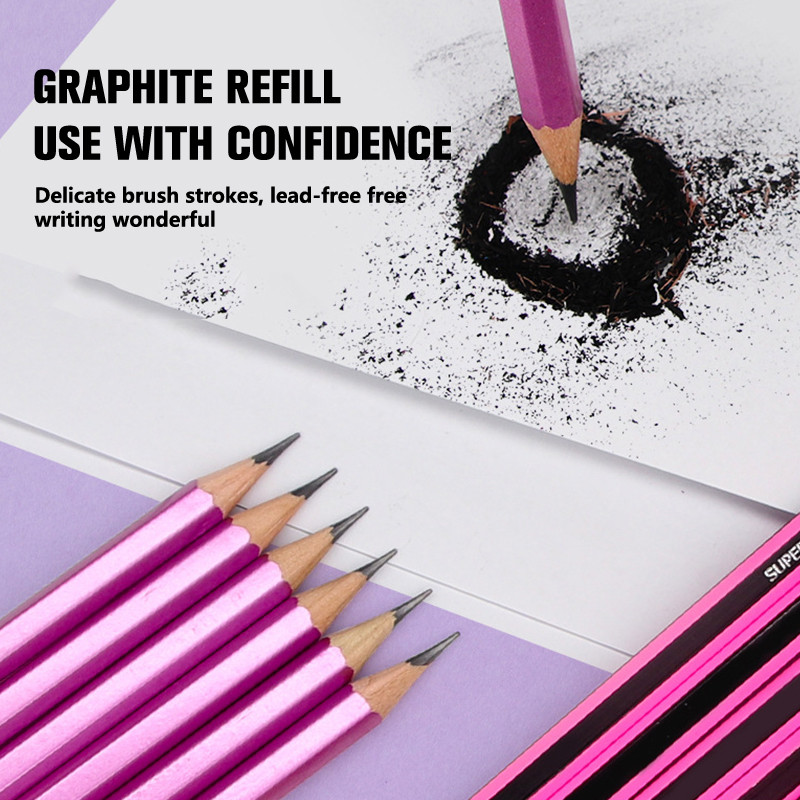 12 τμχ /Παρτίδα συνηθισμένα μολύβι Ξύλινα μολύβδινα μολύβια 2B/HB Μολύβι με γόμα Παιδικό δώρο ζωγραφικής μολύβι Σχολική γραφική ύλη