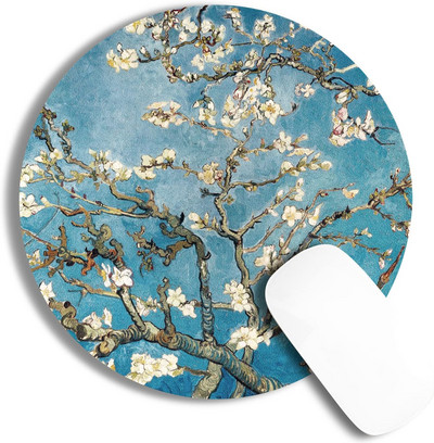 Геймърски подложки за мишка с известно изкуство Сладка подложка за мишка Подложка за мишка 7,87X7,87 инча Неплъзгащи се гумени подложки за безжична мишка