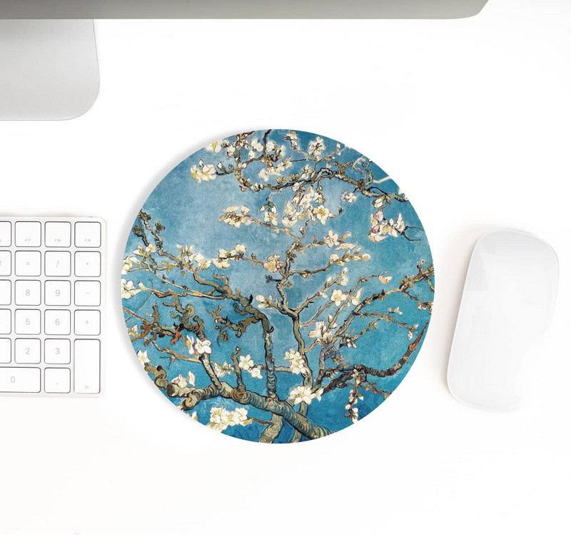 Геймърски подложки за мишка с известно изкуство Сладка подложка за мишка Подложка за мишка 7,87X7,87 инча Неплъзгащи се гумени подложки за безжична мишка