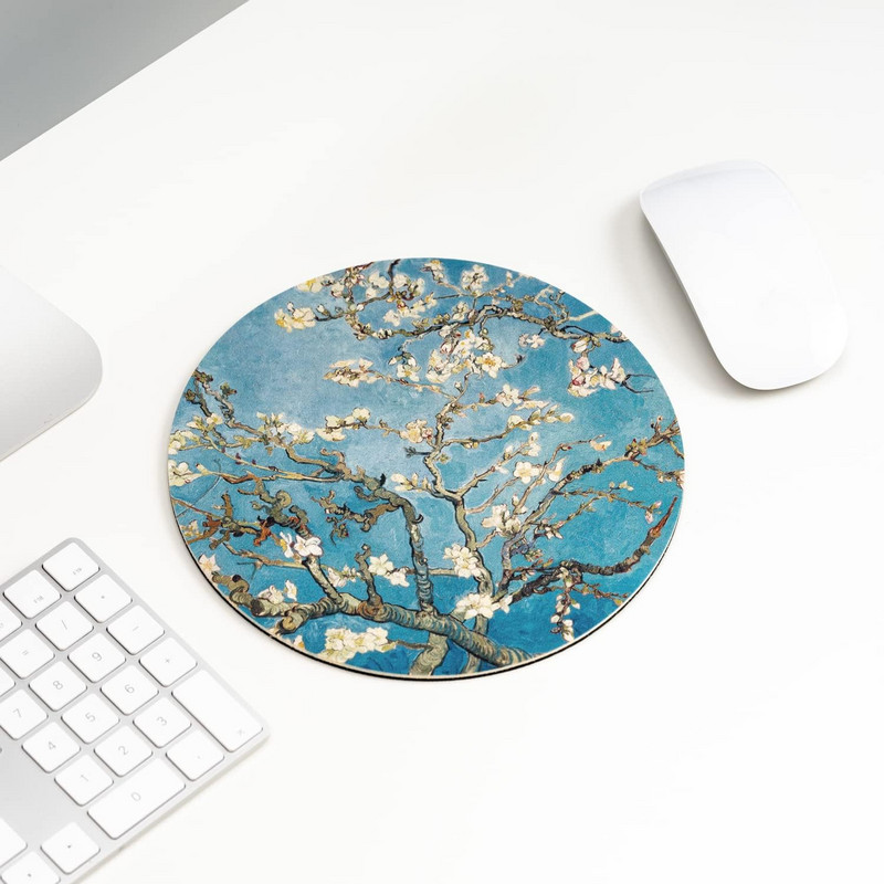 Геймърски подложки за мишка с известно изкуство Сладка подложка за мишка Подложка за мишка 7,87X7,87 инча Неплъзгащи се гумени подложки за безжична мишка