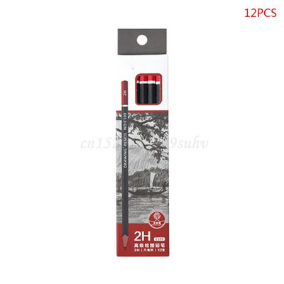 OOTDTY 12 τεμ./κουτί Σκίτσο με μολύβι γραφίτη Σχέδιο γραφής 2H HB 2B 3B 3H 4B 5B 6B 8B 10B Σχολικά είδη