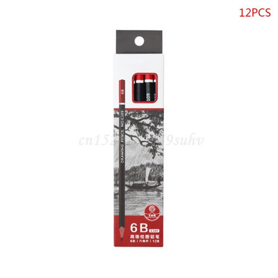 OOTDTY 12 τεμ./κουτί Σκίτσο με μολύβι γραφίτη Σχέδιο γραφής 2H HB 2B 3B 3H 4B 5B 6B 8B 10B Σχολικά είδη