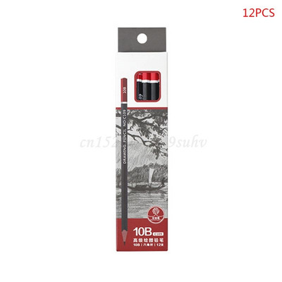 OOTDTY 12 τεμ./κουτί Σκίτσο με μολύβι γραφίτη Σχέδιο γραφής 2H HB 2B 3B 3H 4B 5B 6B 8B 10B Σχολικά είδη