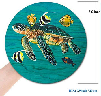 Sea Turtles Στρογγυλό Mouse Pad Gaming Mouse Mat Αδιάβροχο κυκλικό mouse pad Αντιολισθητική βάση από καουτσούκ Mousepad 7,9x0,12 ίντσες