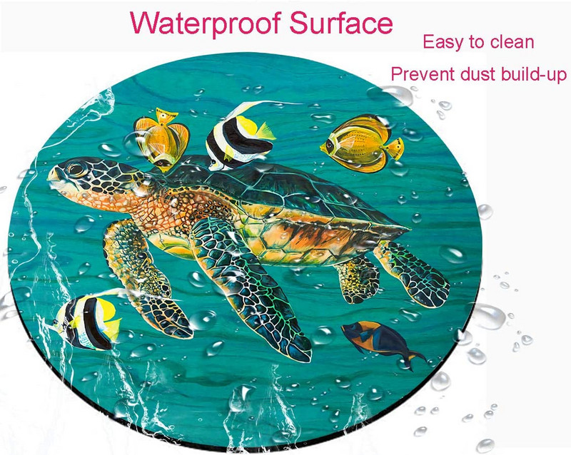 Sea Turtles Okrugla podloga za miš Gaming Mouse Podloga Vodootporna kružna podloga za miš Neklizajuća gumena podloga Podloge za miša 7,9x0,12 inča