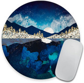 Okrugla podloga za miša Midnight space Gaming Mouse Mat Vodootporna neklizajuća gumena podloga za miševe za uredski dom 7,9x0,12 inča