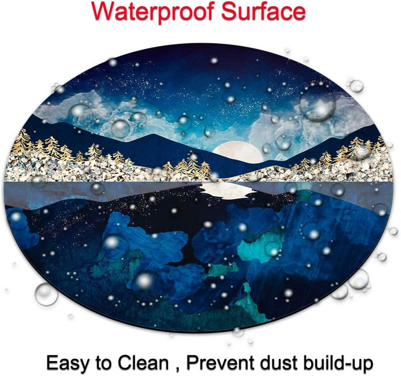 Okrugla podloga za miša Midnight space Gaming Mouse Mat Vodootporna neklizajuća gumena podloga za miševe za uredski dom 7,9x0,12 inča
