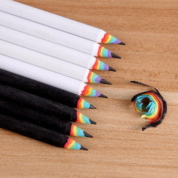 Творчески нов стил Екологичен хартиен молив Rainbow 2B Black Lead Консумативи за рисуване Училищни канцеларски материали 1 бр.